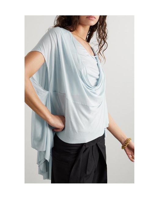 Loewe Blue Pleated Blouse