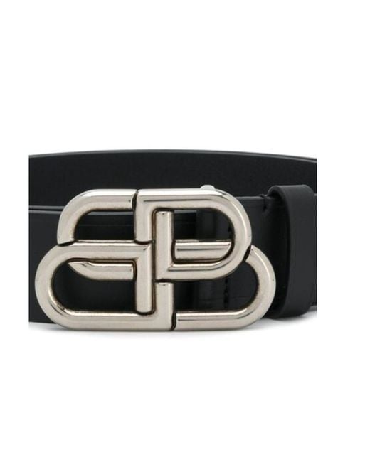 Balenciaga White Bb Buckle Belt for men