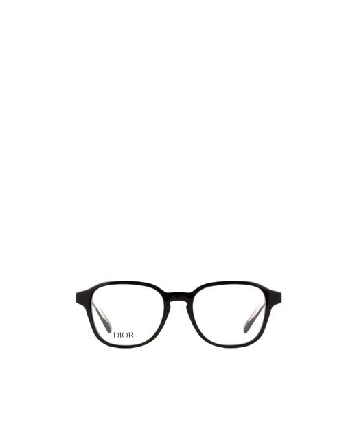 Dior White Eyewear Square Frame Glasses for men