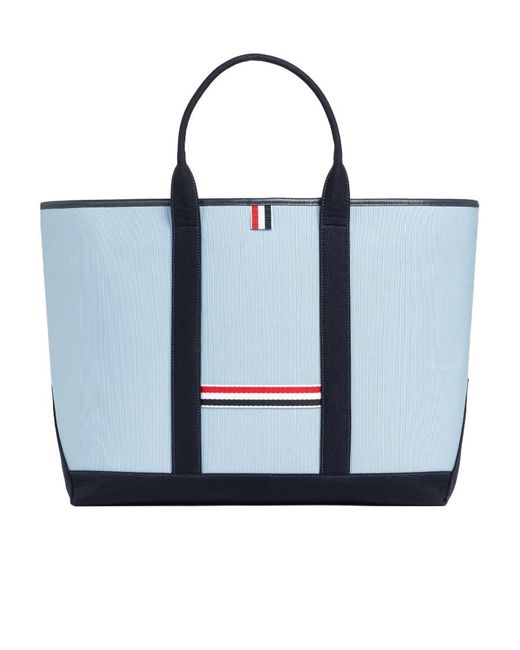 Thom Browne Blue Interlock Medium Tool Tote Bag for men