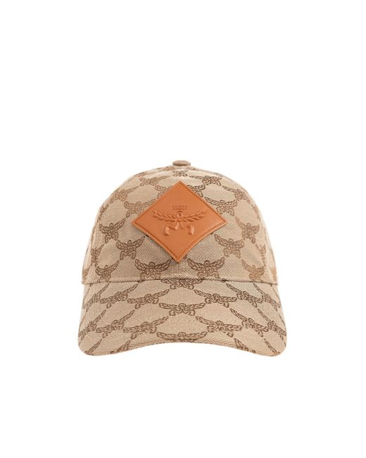 MCM Natural Monogram Logo Patch Baseball Cap for men