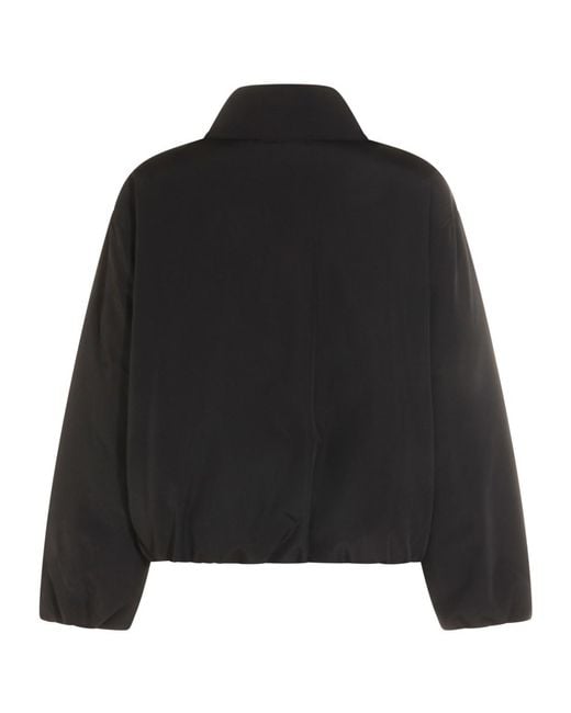 Jil Sander Black Snap-Front Drawstring Jacket