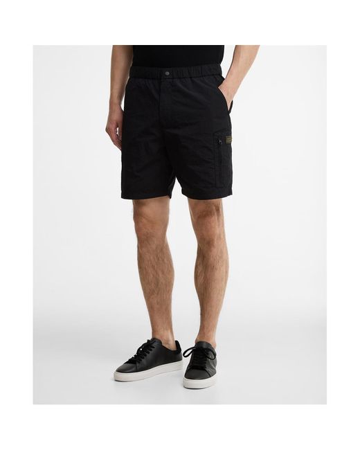Barbour Black Logo Patch Shorts for men