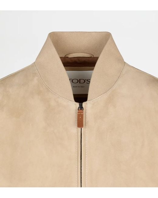 Tod's Natural Suede Bomber Jacket for men
