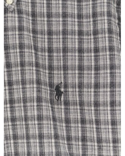 Polo Ralph Lauren Gray Madras Check Shirt for men