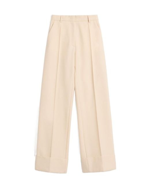 Valentino White Diagonal Dry Wool Trousers