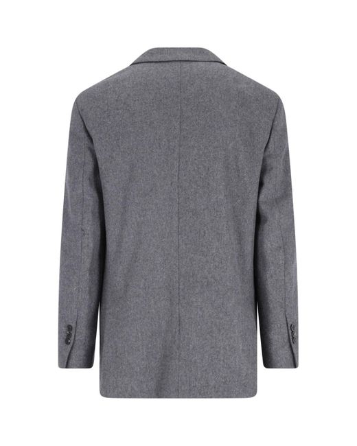 AMI Gray Ami Single Breasted V-Neck Jacket for men