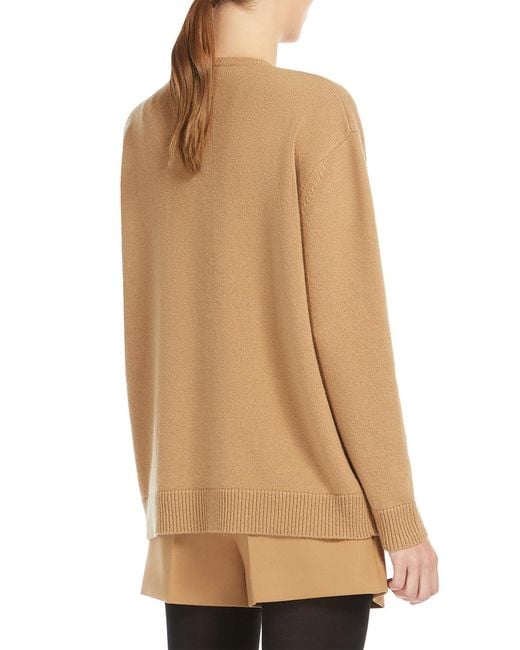 Max Mara Natural Plata Logo Embellished Crewneck Jumper