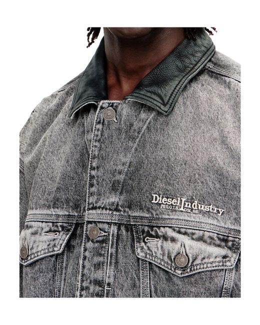 DIESEL Gray D-Denver Collar Denim Jacket for men