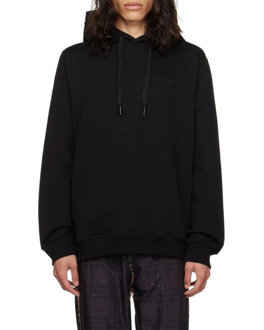 Burberry Black Drawstring Long-Sleeved Hoodie for men