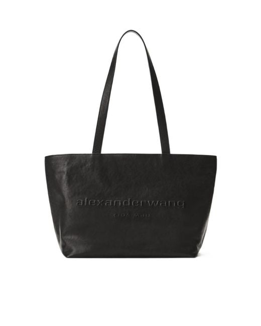 Alexander Wang Black Logo-Embossed Medium Tote Bag