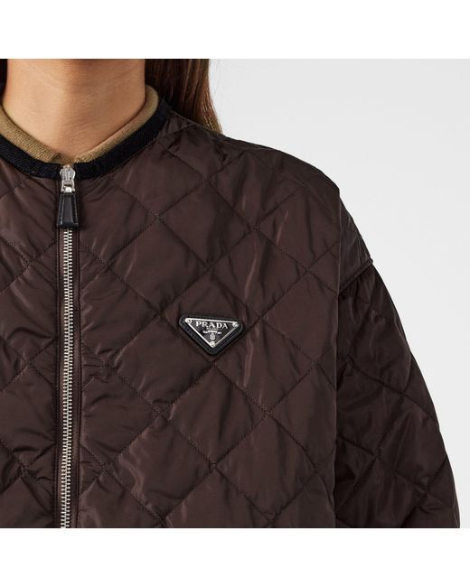 Prada Brown Quilted Cropped Jacket