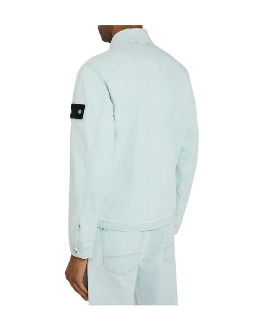 Stone Island Blue Denim Jacket for men