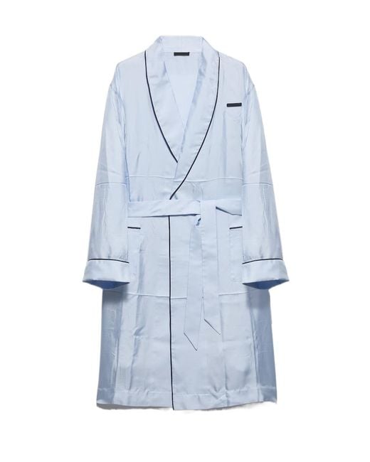 Prada Blue Silk Robe for men