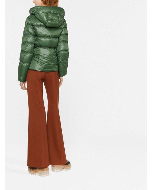 Herno Green Globe Padded Bomber Jacket