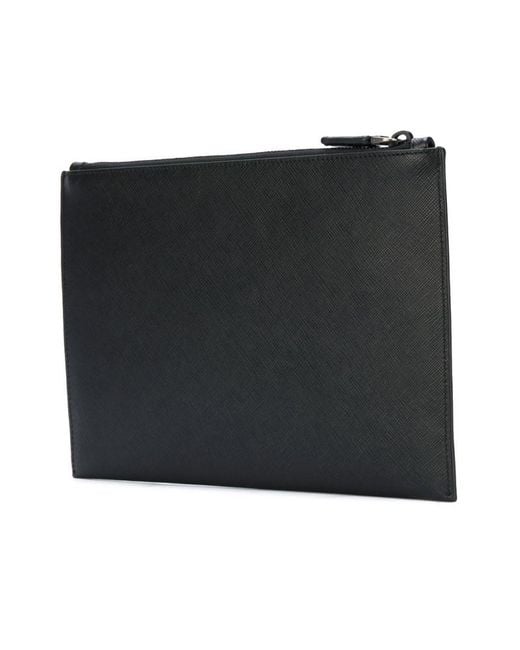 Prada Black Logo Sign Clutch for men