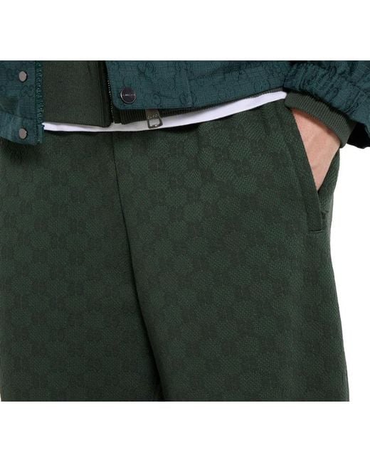 Gucci Green Gg Technical Jersey Pants for men