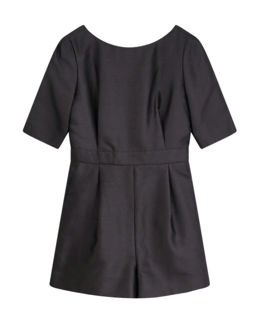 Max Mara Black Sandalo Boat Neck Open-Back Playsuit