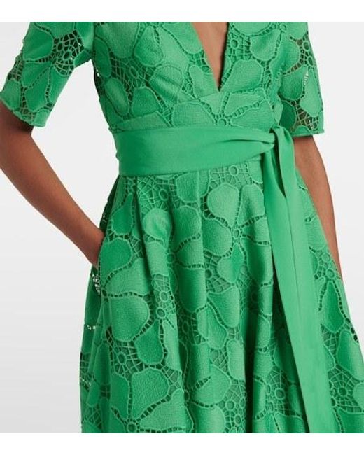 Elie Saab Green Deep V-Neck Evening Dress
