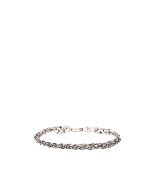 Emanuele Bicocchi White Tiny Braided Bracelet for men