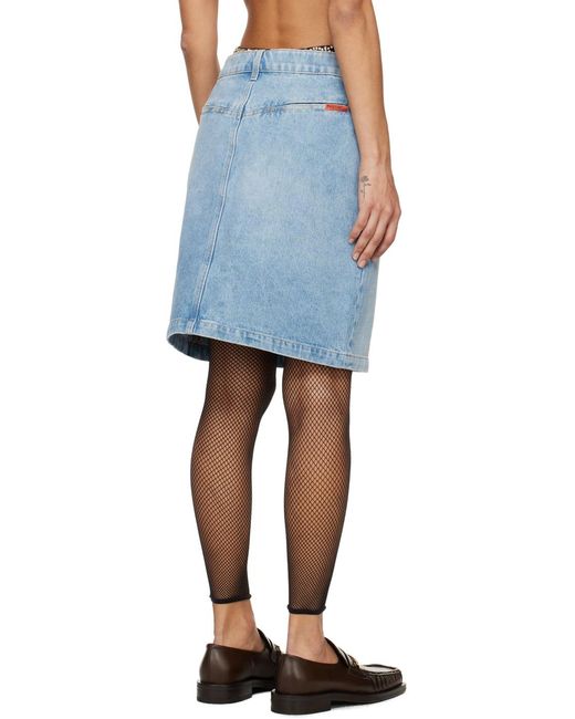 Martine Rose Blue Narrow Denim Miniskirt