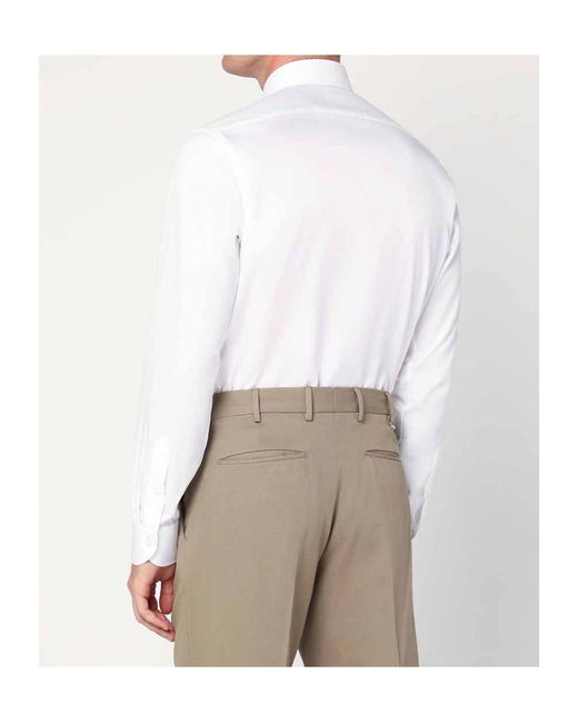 Xacus White Tailored Twill Shirt for men