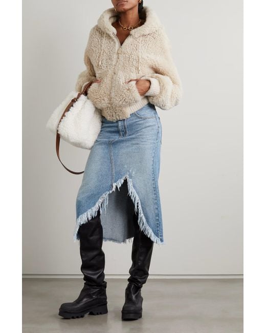 Chloé Blue Asymmetric Denim Midi Skirt