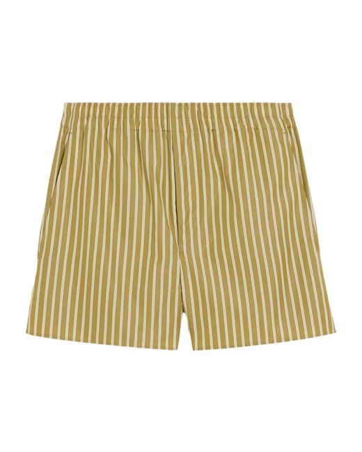 AMI Yellow Ami Striped Elasticated Shorts for men