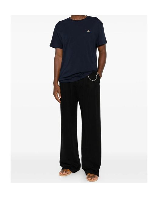 Vivienne Westwood Blue Orb Logo T-Shirt for men