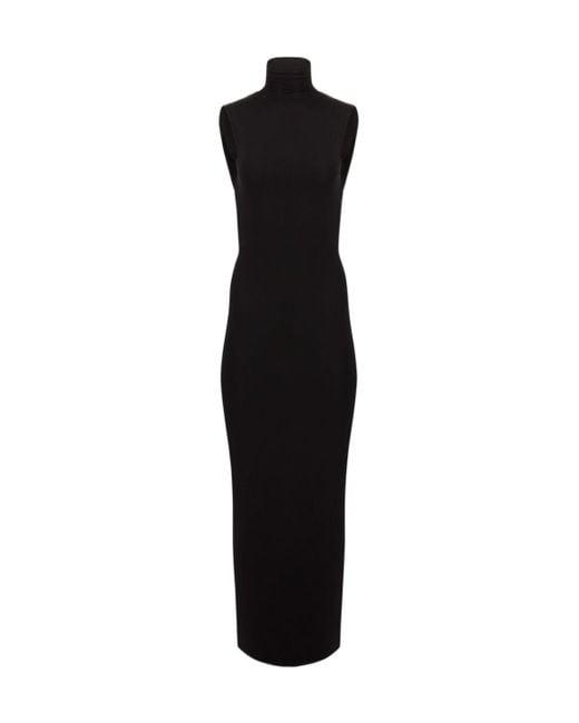 Nina Ricci Black Draped High-Neck Maxi Dress
