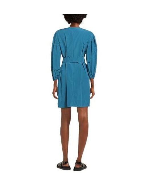 Weekend by Maxmara Blue Solid Satin Flared Skirt