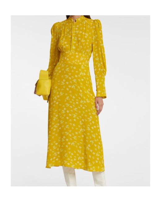 Dorothee Schumacher Yellow Eccentric Floral Silk-Blend Midi Dress