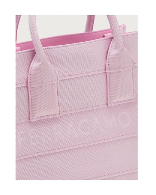Ferragamo Pink Ferragamo Signature Small Tote Bag