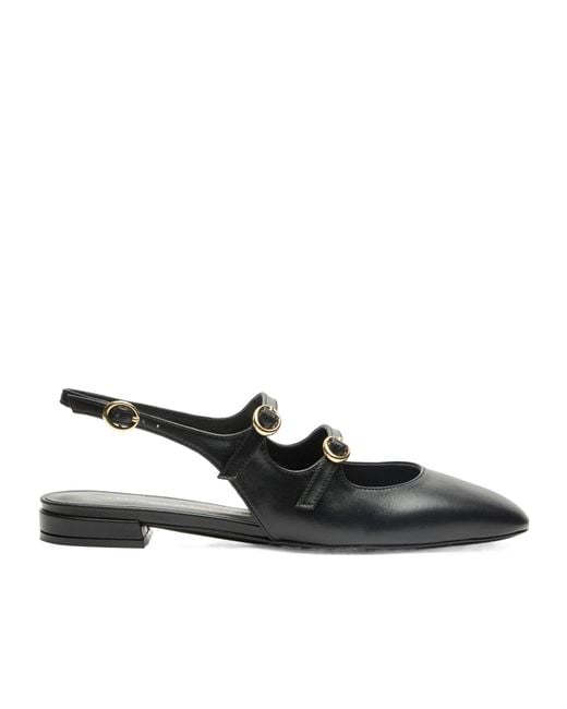 Stuart Weitzman Black Benni Mj Slack-Heeled Shoes