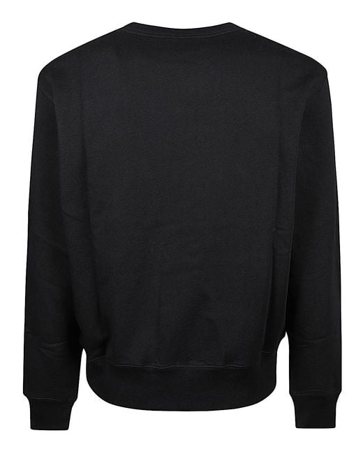 Acne Black Face Logo Patch Jersey Sweatshirt for men