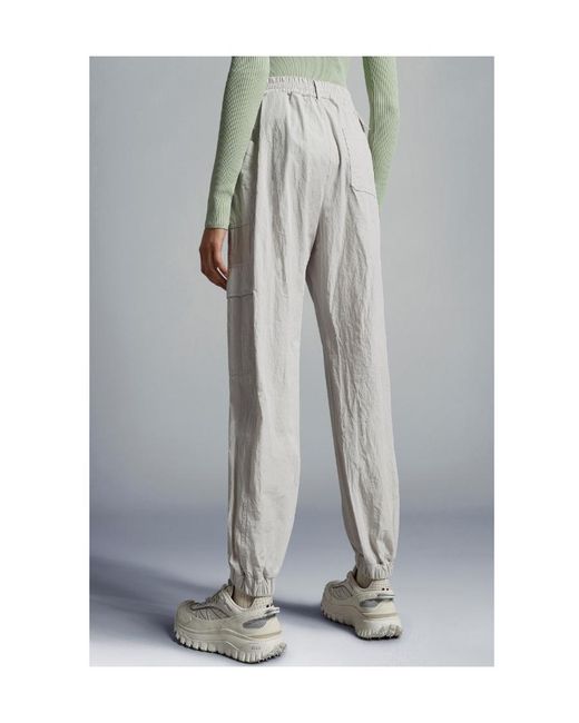 Moncler Gray Cotton Cargo Trousers