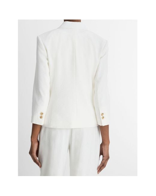 Vince White Cropped Single-Breasted Blazer