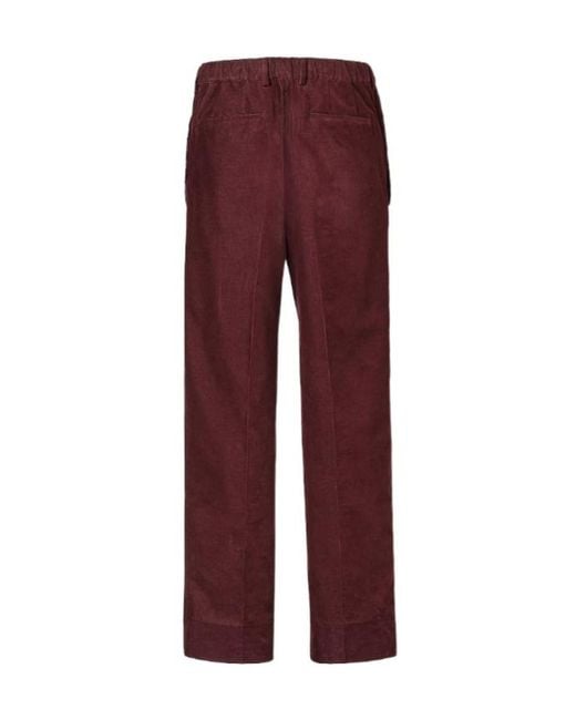 Fendi Red Straight-Leg Corduroy Trousers for men