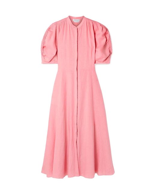 Gabriela Hearst Pink Short Sleeve Dress