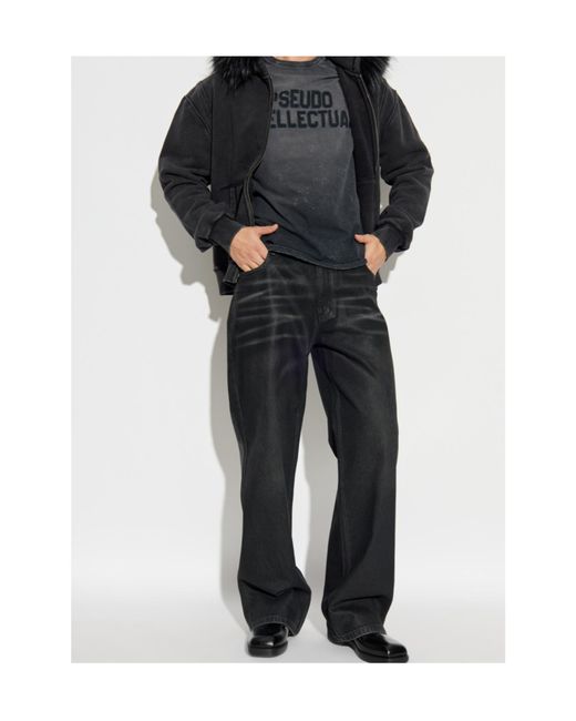 M I S B H V Black Austin Coated Jeans for men