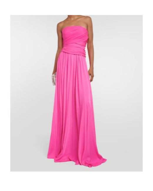 Safiyaa Pink Draped Chiffon Cape Gown