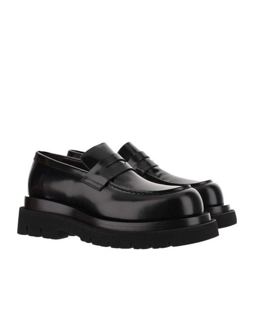 Bottega Veneta Black Chunky Slip-On Loafers