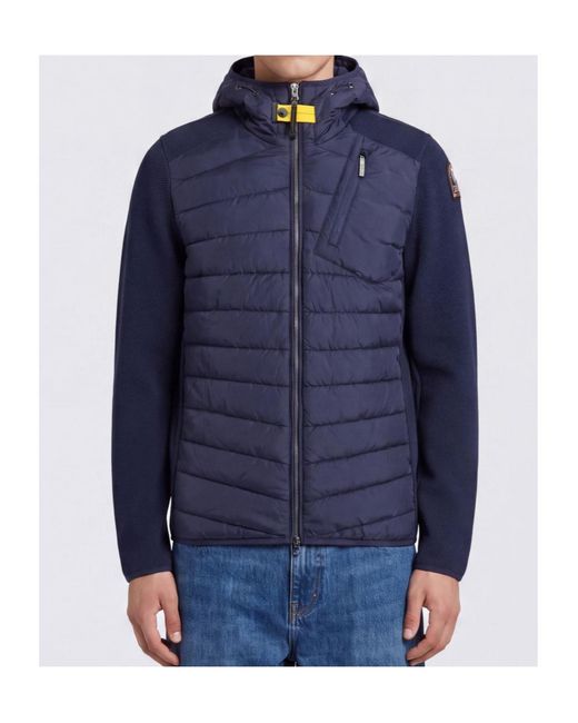 Parajumpers Blue Nolan Hooded Hybrid Down Jacket for men
