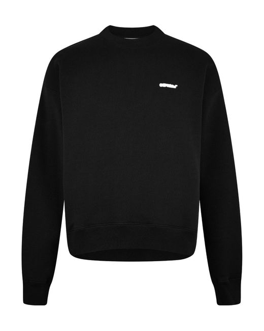 Off-White c/o Virgil Abloh Black Long-Sleeve Cotton Sweatshirt for men