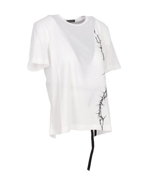 Ann Demeulemeester White Fanie Standard Fit T-Shirt