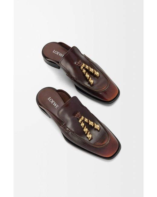 Loewe Brown Edge Loafer Mules