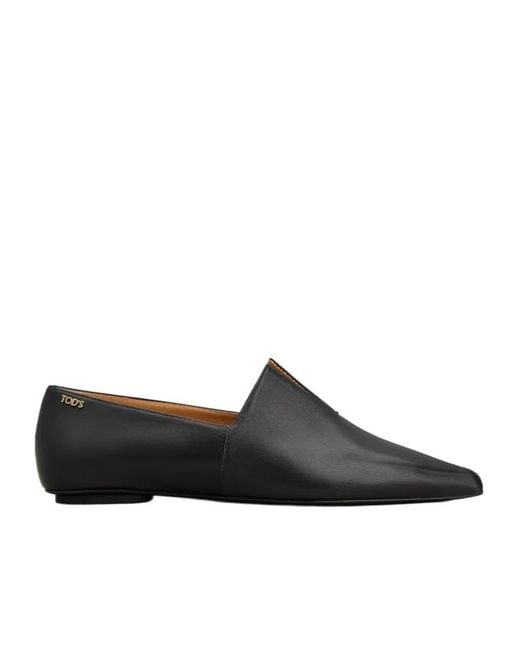 Tod's Black Pointed Flat Ballerinas