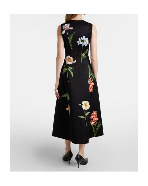 Leo Black C Floral Midi Dress
