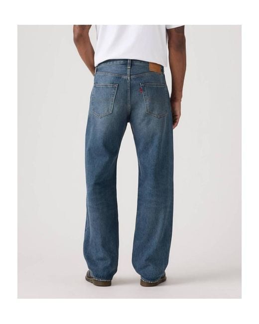 Levi's Blue 501 Logo Patch Loose-Fit Jeans for men