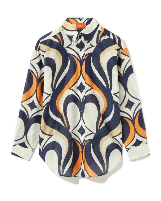 LaDoubleJ Blue Better Than Your Boyfriend's Abstract-Print Shirt
